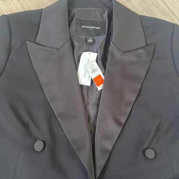 NWT Banana Republic Tuxedo Cropped Blazer - Picture 3 of 6